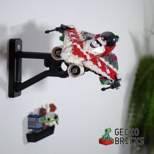 LEGO® Star Wars Jedi Bob's Starfighter 75388 zwevend aan de muur met premium wandbeugel - aanzicht 2