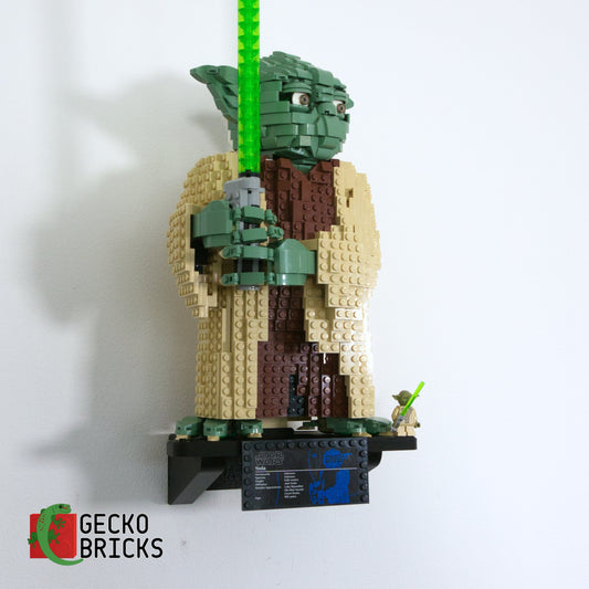 LEGO® Star Wars Yoda 75255 zwevend aan de muur met premium wandbeugel - aanzicht 2