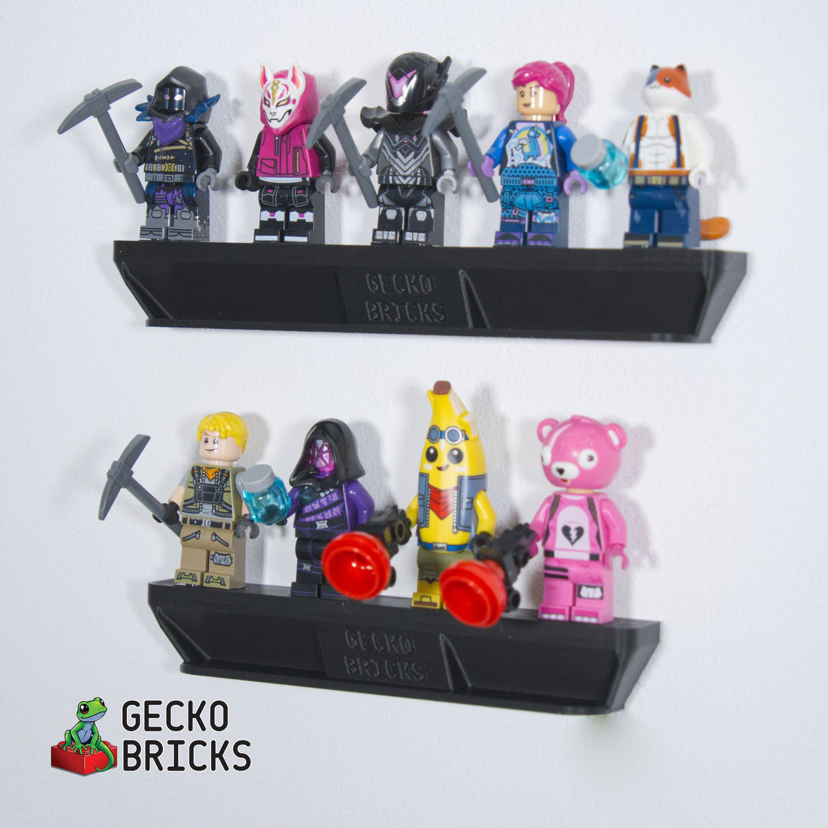 LEGO® Fortnite Battle Bus 77073 zwevend aan de muur met premium wandbeugel - aanzicht 7