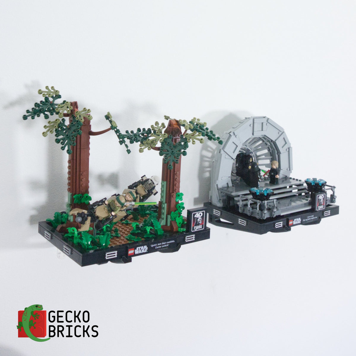 LEGO® Icons Diorama Wandbeugel aan de muur met premium wandbeugel - vooraanzicht