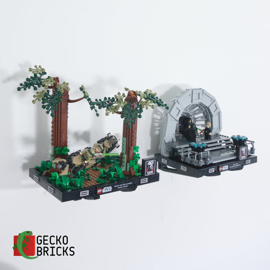 LEGO® Icons Diorama Wandbeugel aan de muur met premium wandbeugel - vooraanzicht