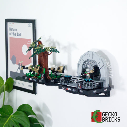 LEGO® Icons Diorama Wandbeugel zwevend aan de muur met premium wandbeugel - aanzicht 2
