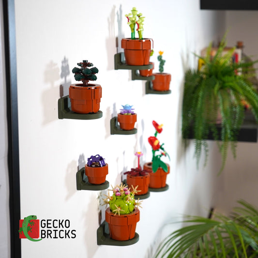LEGO® Icons Kleine Plantjes 10329 zwevend aan de muur met premium wandbeugel - aanzicht 2