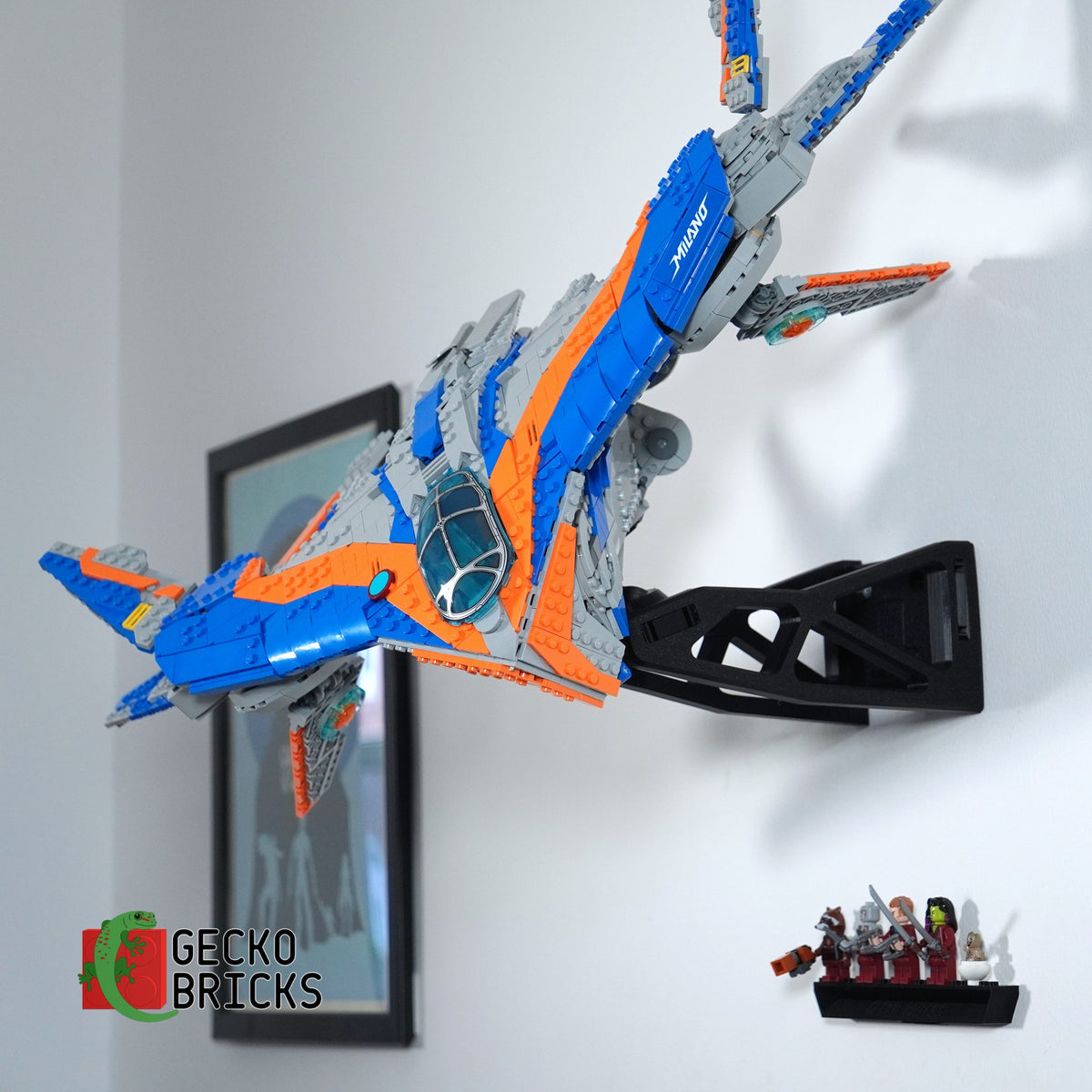 LEGO® Marvel Guardians of the Galaxy De Milano 76286 zwevend aan de muur met premium wandbeugel - aanzicht 2