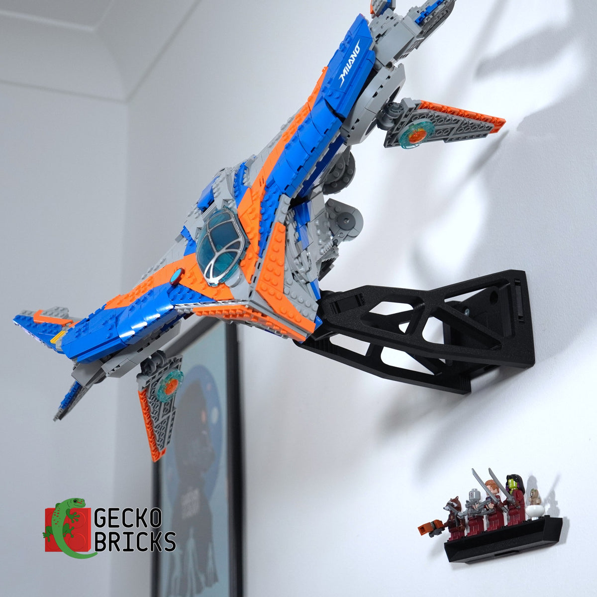 LEGO® Marvel Guardians of the Galaxy De Milano 76286 zwevend aan de muur met premium wandbeugel - aanzicht 3