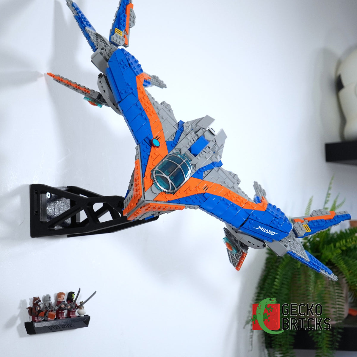 LEGO® Marvel Guardians of the Galaxy De Milano 76286 zwevend aan de muur met premium wandbeugel - aanzicht 4