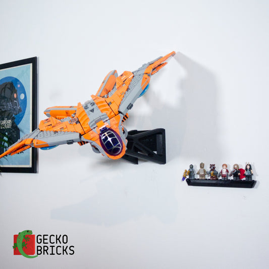 LEGO® Marvel The Guardians' Ship 76193 zwevend aan de muur met premium wandbeugel - aanzicht 2