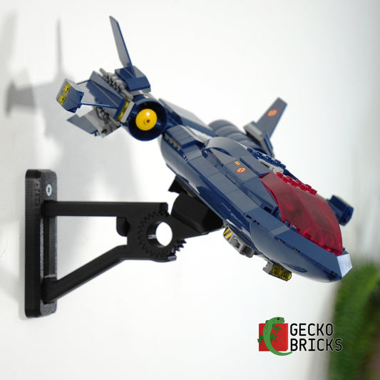 LEGO® Marvel X-Men X-Jet 78281 zwevend aan de muur met premium wandbeugel - aanzicht 2