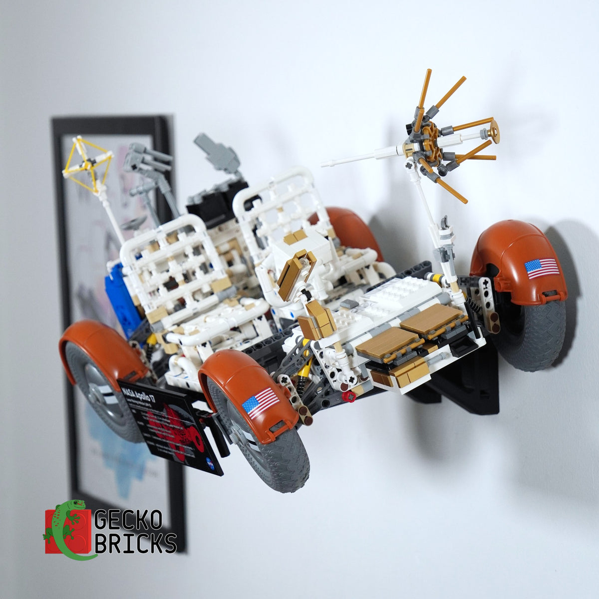 Losse 3D-geprinte premium wandbeugel voor LEGO® NASA Apollo Lunar Roving Vehicle 42182