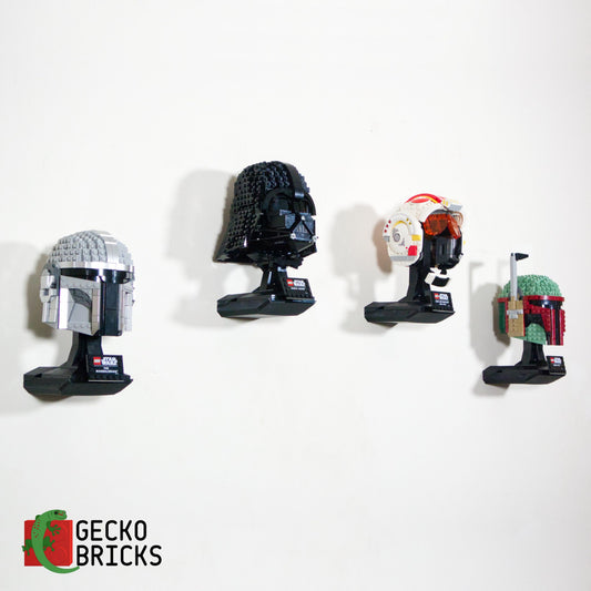 LEGO® Star Wars Helmet Series Displaystandaard zwevend aan de muur met premium wandbeugel - aanzicht 2