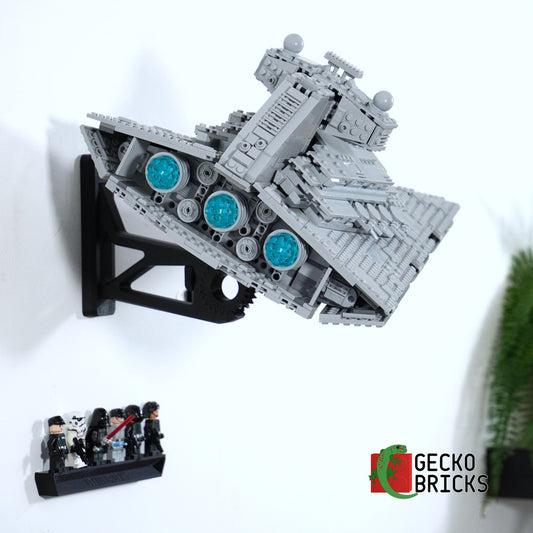 LEGO® Star Wars Imperial Star Destroyer 75394 aan de muur met premium wandbeugel - vooraanzicht