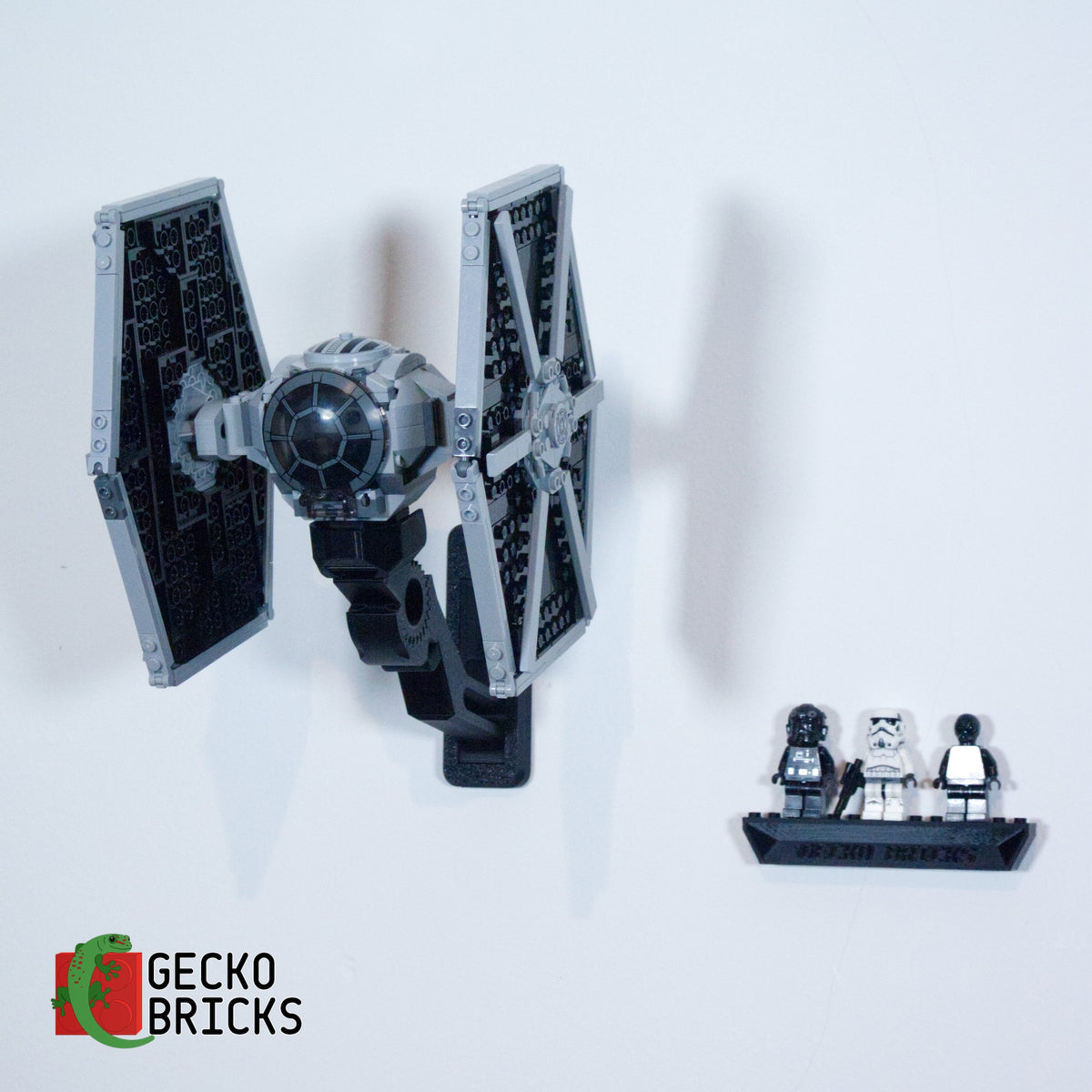 LEGO® Star Wars Imperial TIE Fighter 75300 on the wall with premium wall mount - front view
