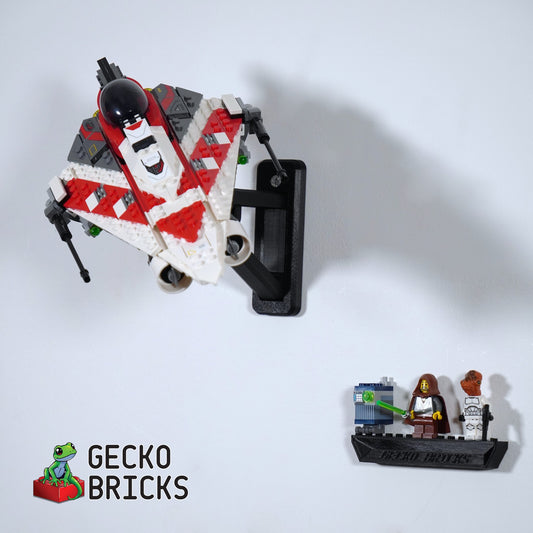 LEGO® Star Wars Jedi Bob's Starfighter 75388 aan de muur met premium wandbeugel - vooraanzicht