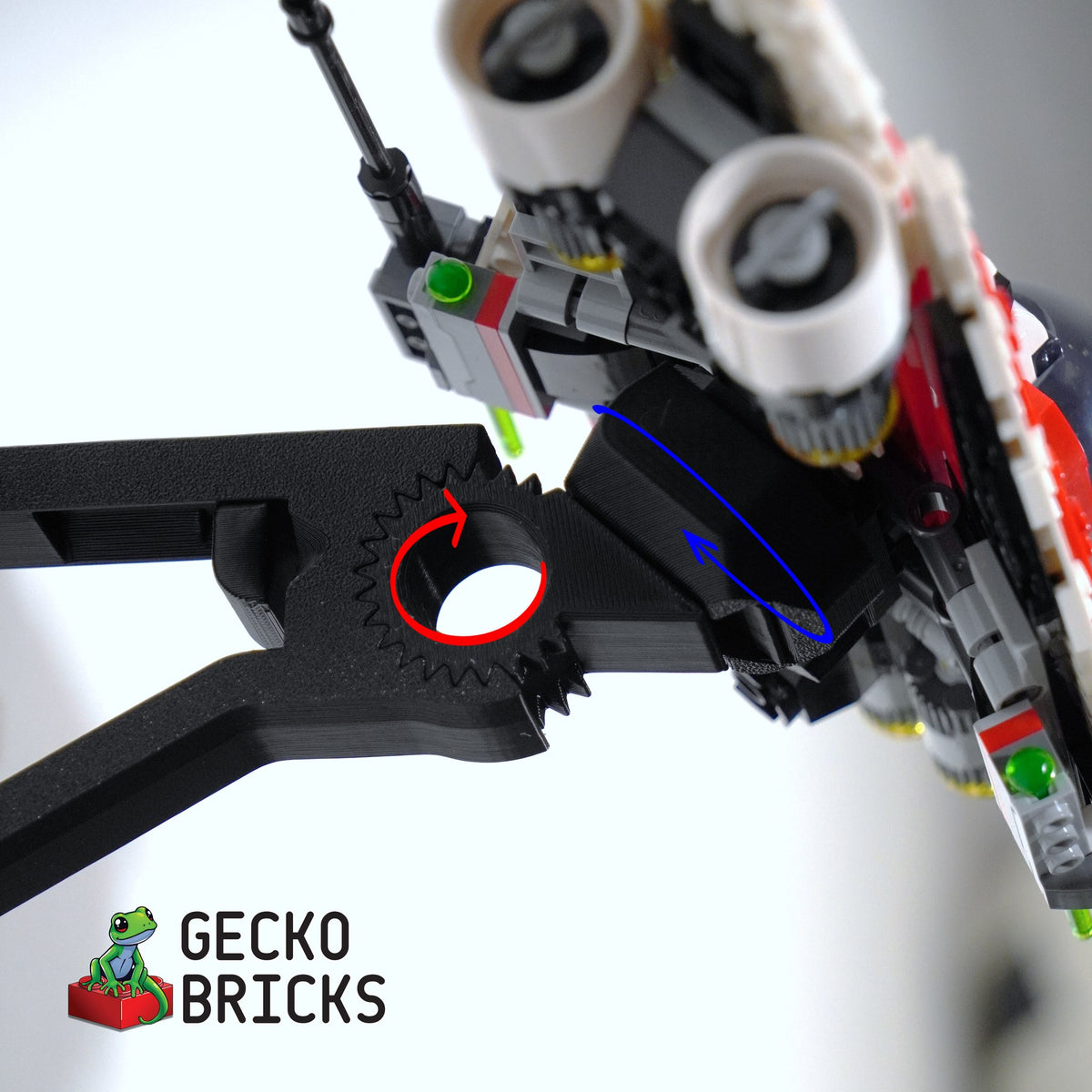 LEGO® Star Wars Jedi Bob's Starfighter 75388 zwevend aan de muur met premium wandbeugel - aanzicht 5