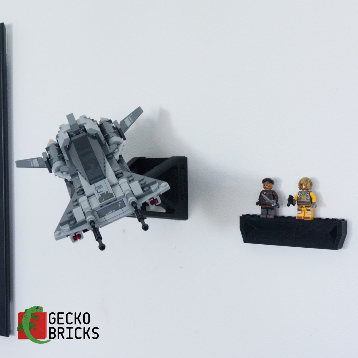 LEGO® Star Wars Pirate Snub Fighter 75346 floating on the wall with premium wall mount - view 3