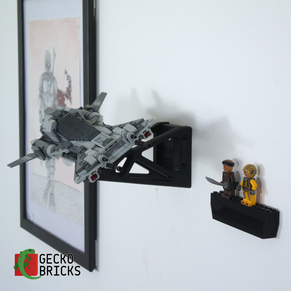 LEGO® Star Wars Pirate Snub Fighter 75346 floating on the wall with premium wall mount - view 5