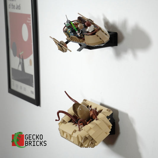 LEGO® Star Wars Sarlacc Pit Diorama aan de muur met premium wandbeugel - vooraanzicht