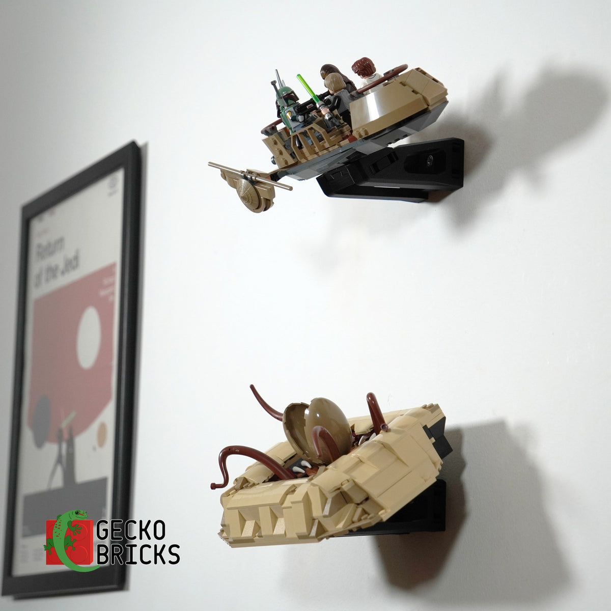 LEGO® Star Wars Sarlacc Pit Diorama zwevend aan de muur met premium wandbeugel - aanzicht 2