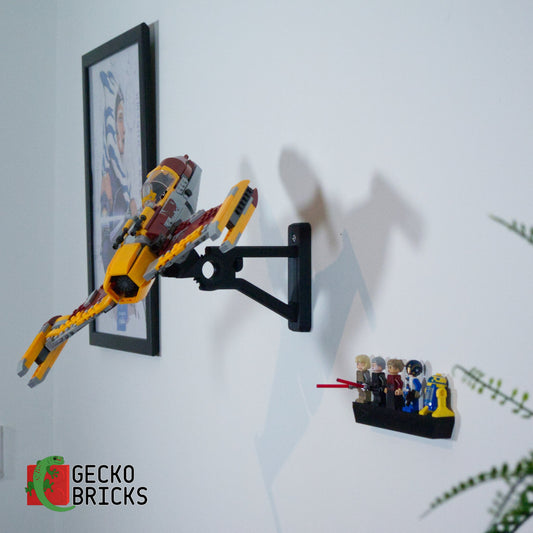 LEGO® Star Wars Shin Hati's Starfighter 75364 zwevend aan de muur met premium wandbeugel - aanzicht 2
