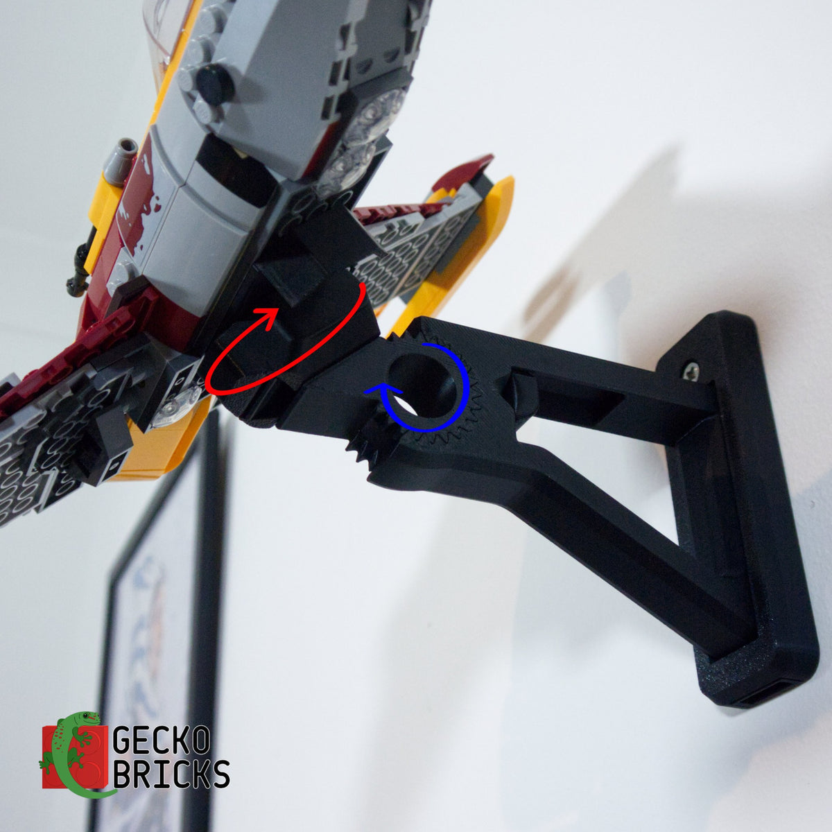 LEGO® Star Wars Shin Hati's Starfighter 75364 zwevend aan de muur met premium wandbeugel - aanzicht 3