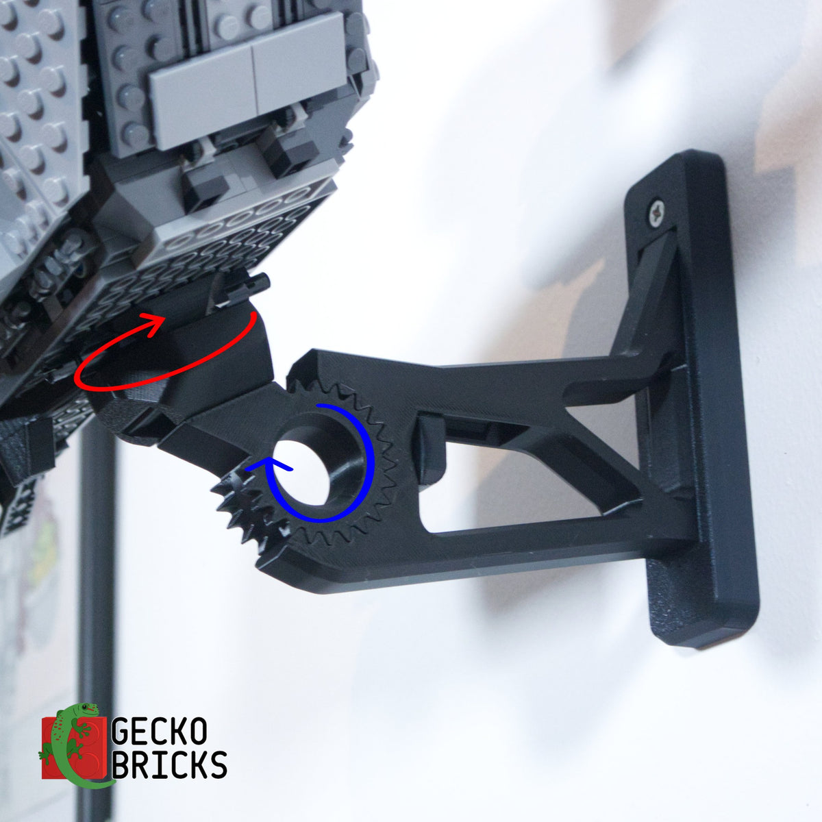 LEGO® Star Wars The Mandalorian Razor Crest 75292 zwevend aan de muur met premium wandbeugel - aanzicht 7