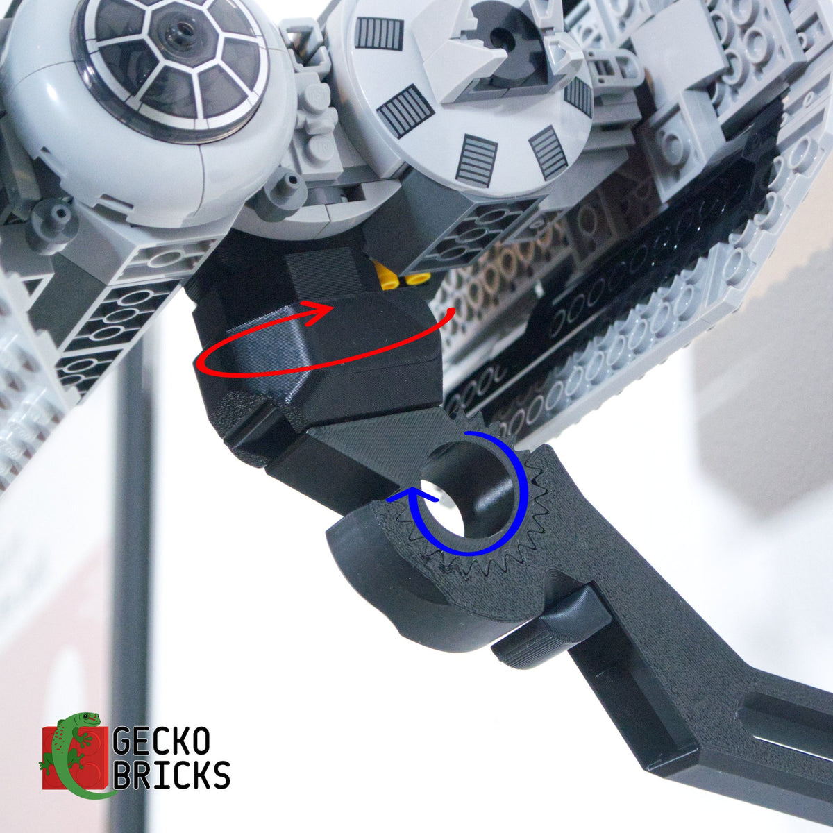 LEGO® Star Wars TIE Bomber 75347 zwevend aan de muur met premium wandbeugel - aanzicht 4