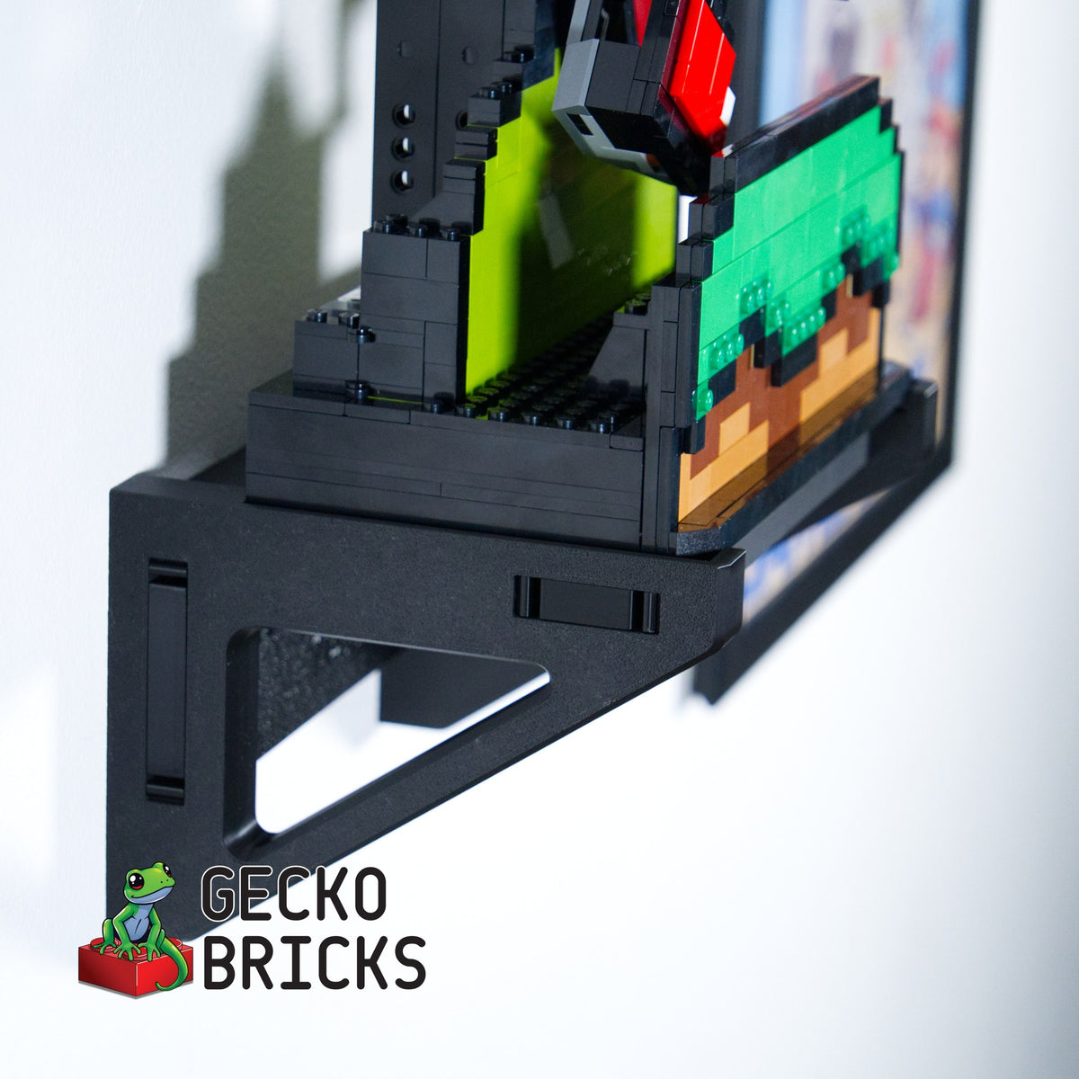 LEGO® Super Mario & Yoshi 71438 zwevend aan de muur met premium wandbeugel - aanzicht 6